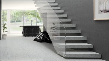 Marble agglomerate stairs, a winning choice for every type of space